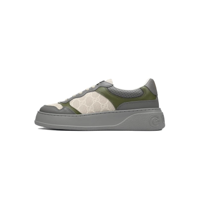 white gray green Gucci platform biscuit shoes Gucci Chunky B Sneakers 01