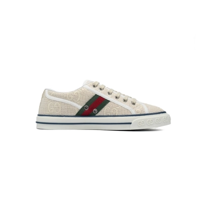 white mesh Gucci 1977 Sneakers Gucci Tennis Cotton low-top lace-up fashionable sneakers 02