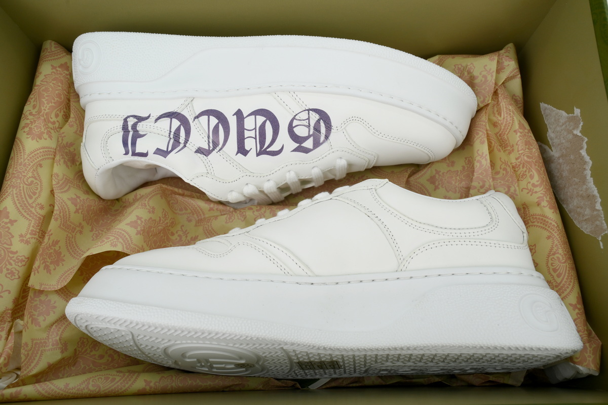 white print Gucci platform biscuit shoes Gucci B Sneakers