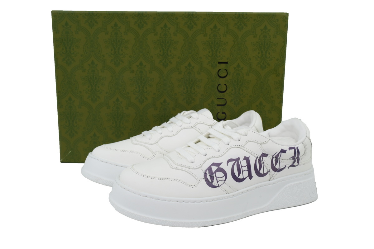 white print Gucci platform biscuit shoes Gucci B Sneakers