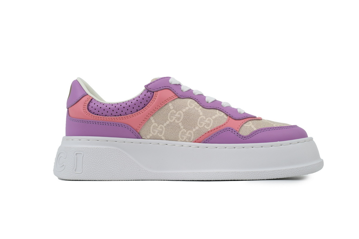 white purple Gucci platform biscuit shoes Gucci Chunky B Comfortable Sneakers
