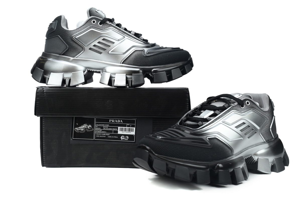 Black Gray White Prada Dad Shoes