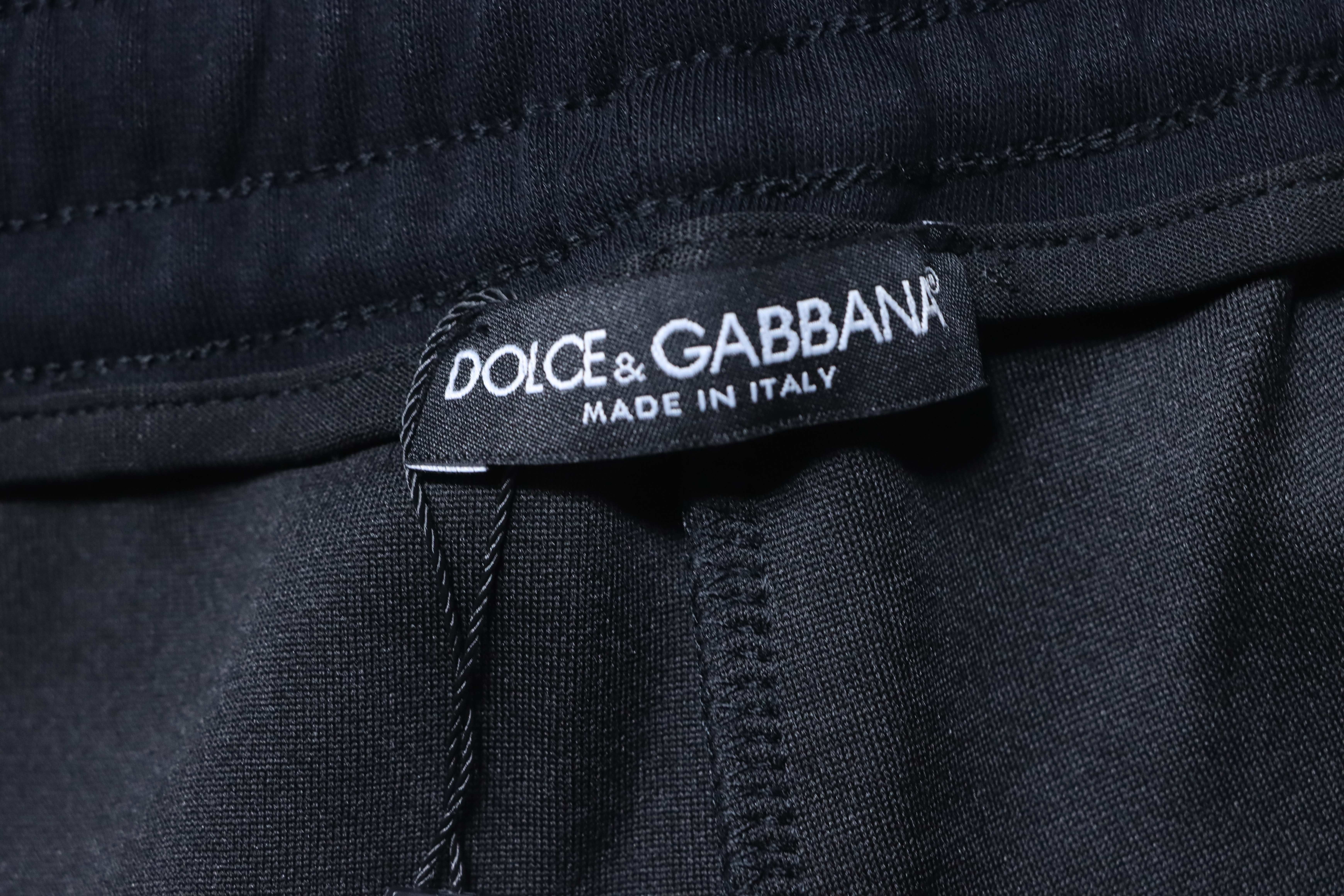 Dolce &amp; Gabbana Rubber Print Logo Black Vintage Shorts 