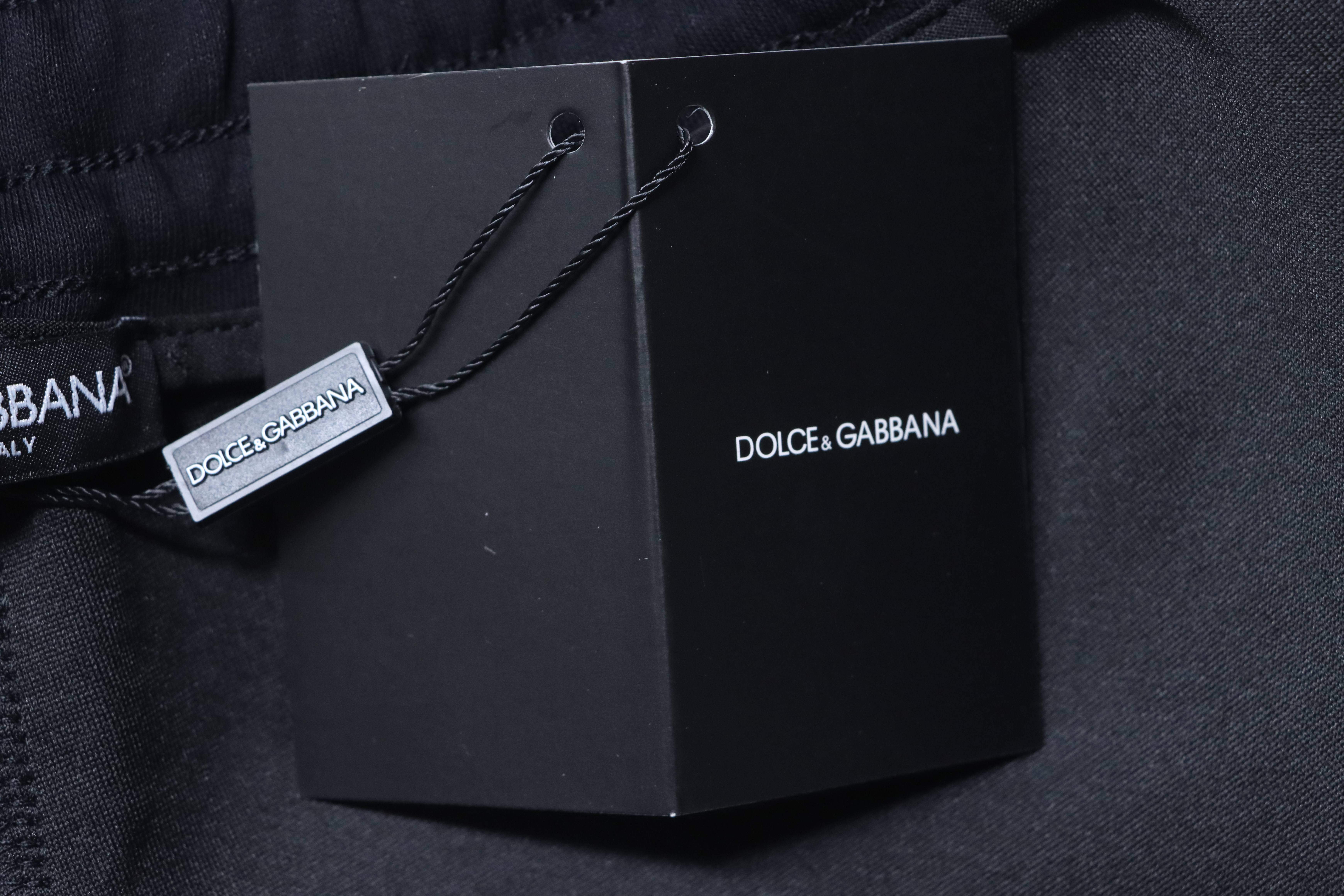 Dolce &amp; Gabbana Rubber Print Logo Black Vintage Shorts 