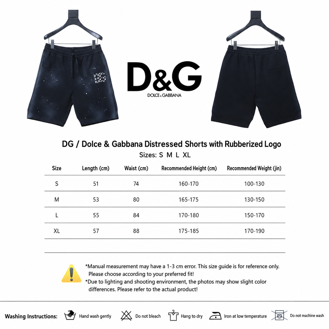 Dolce &amp; Gabbana Rubber Print Logo Black Vintage Shorts 