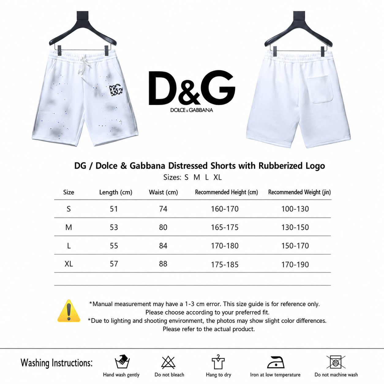 Dolce &amp; Gabbana Rubber Print Logo White Vintage Shorts 