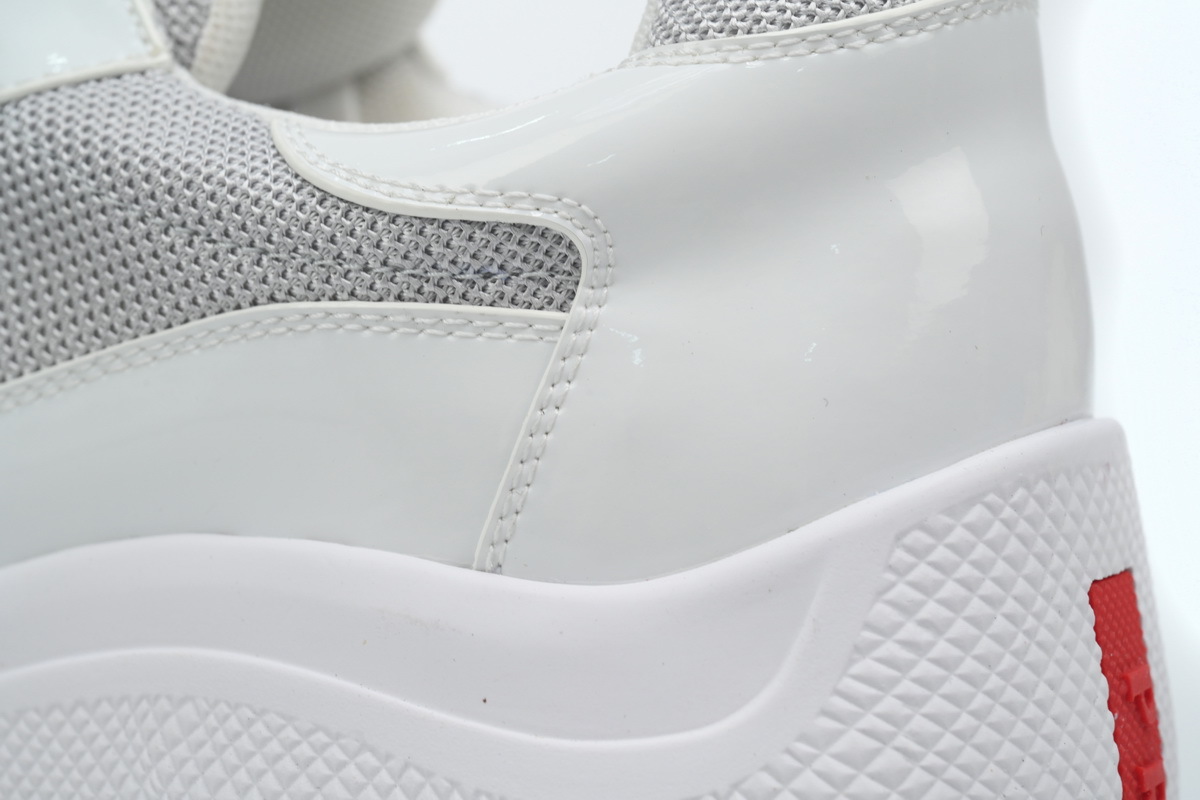 Mesh All White Prada Low-Top Fashion Sneakers