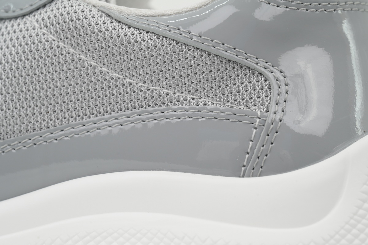 Patent Off-White Gray Prada Low-Top Fashion Sneakers