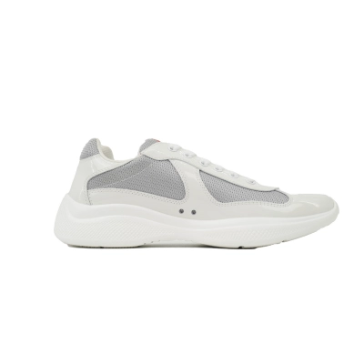 Patent White Silver Prada Low-Top Fashion Sneakers 02