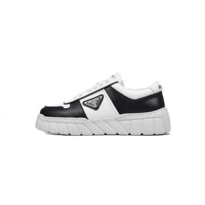 Sawtooth Black White Prada Sneakers 01