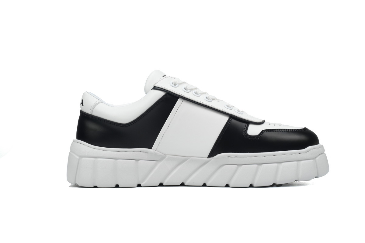 Sawtooth Black White Prada Sneakers