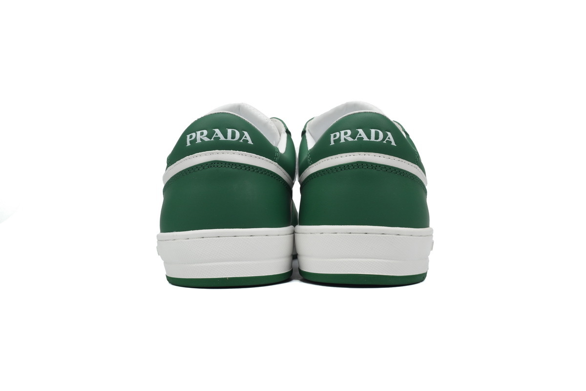 White Green Prada Downtown Low Sneakers
