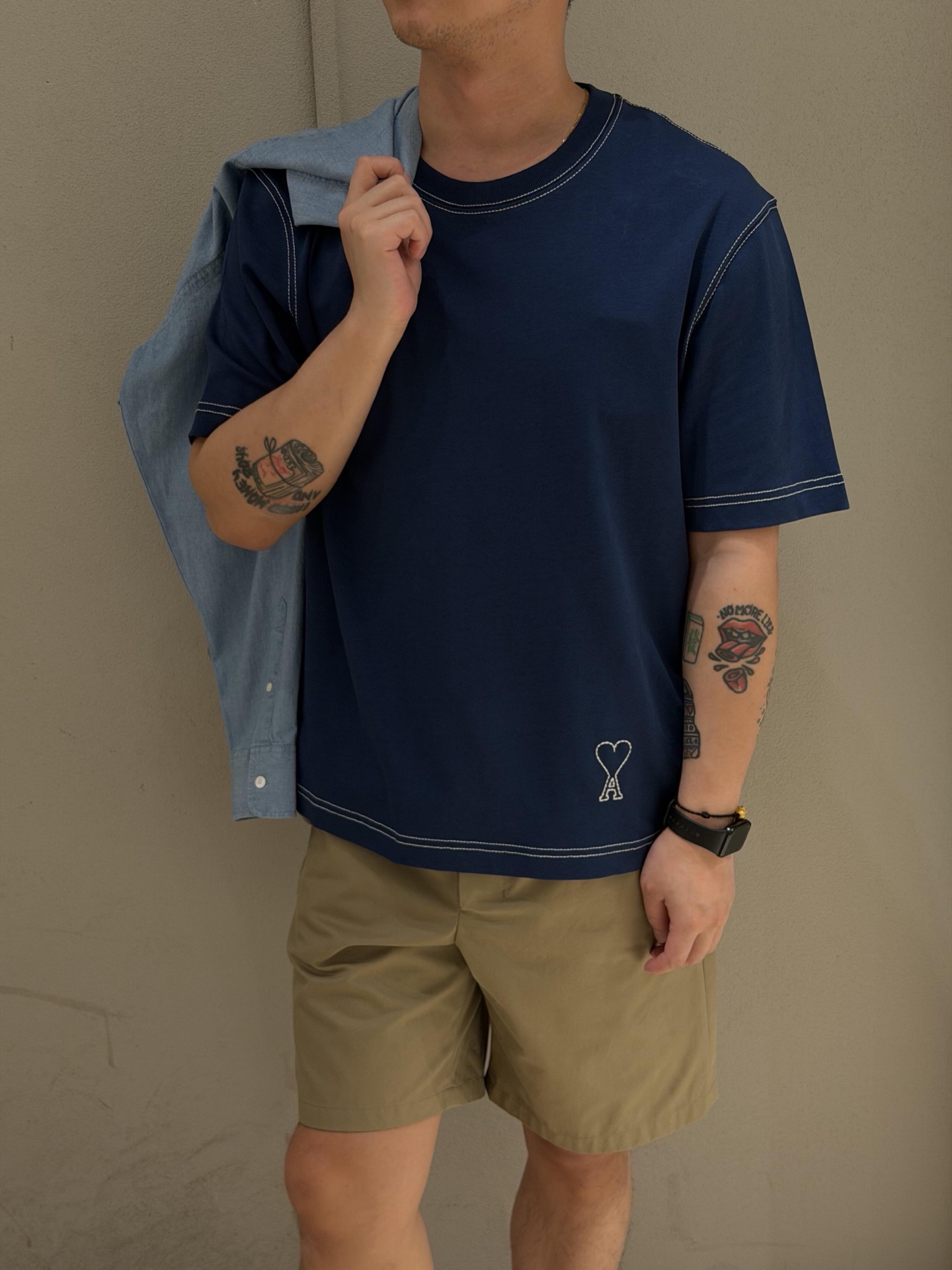 Amiri Shirt Paris 26SS Visible Stitch Heart Embroidery Tee