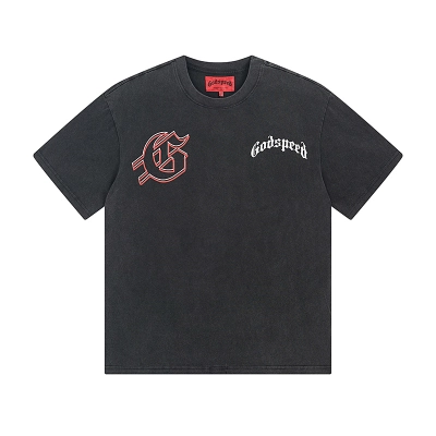 Godspeed  Washed Black Liberty Goddess Print 1072# 01
