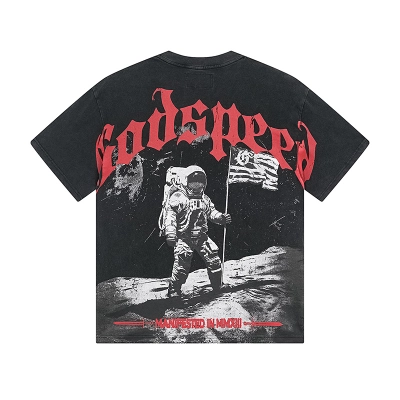 Godspeed Moon Landing  Washed Black 1082# 02