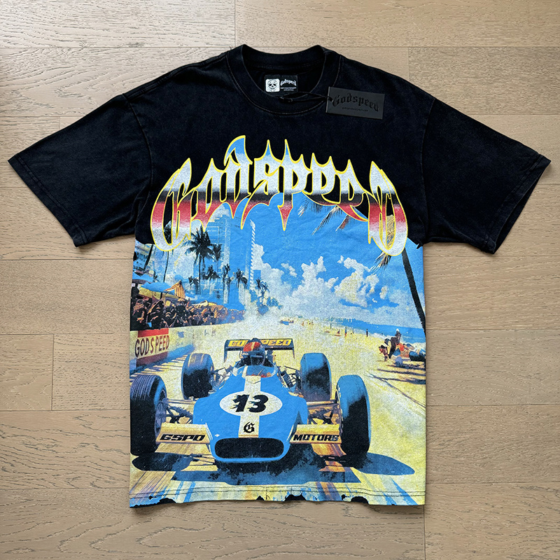 Godspeed Black F1 Racing Car Graphic T-Shirt 1110#