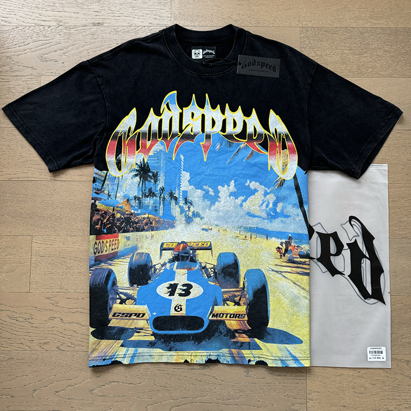 Godspeed Black F1 Racing Car Graphic T-Shirt 1110#