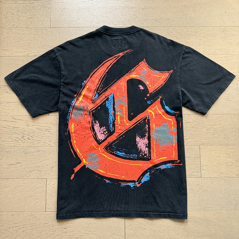 Godspeed Washed Black Graphic T-Shirt - Skull Gentleman 1179# 