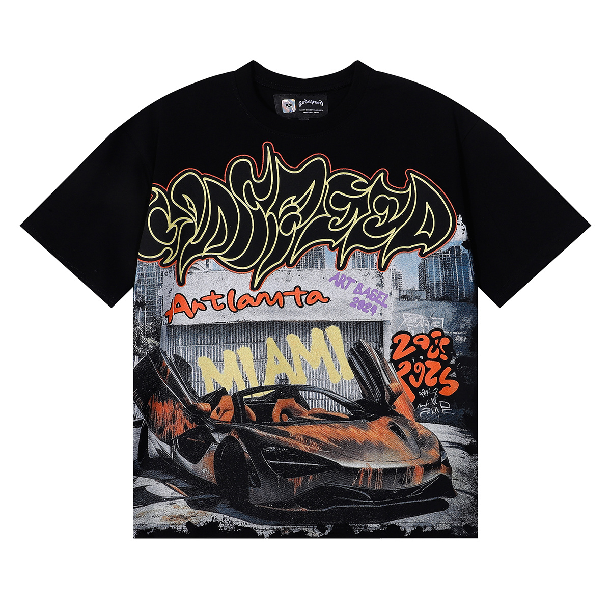 Godspeed Atlanta Limited Edition Supercar Print Short Sleeve T-Shirt Unisex 7050