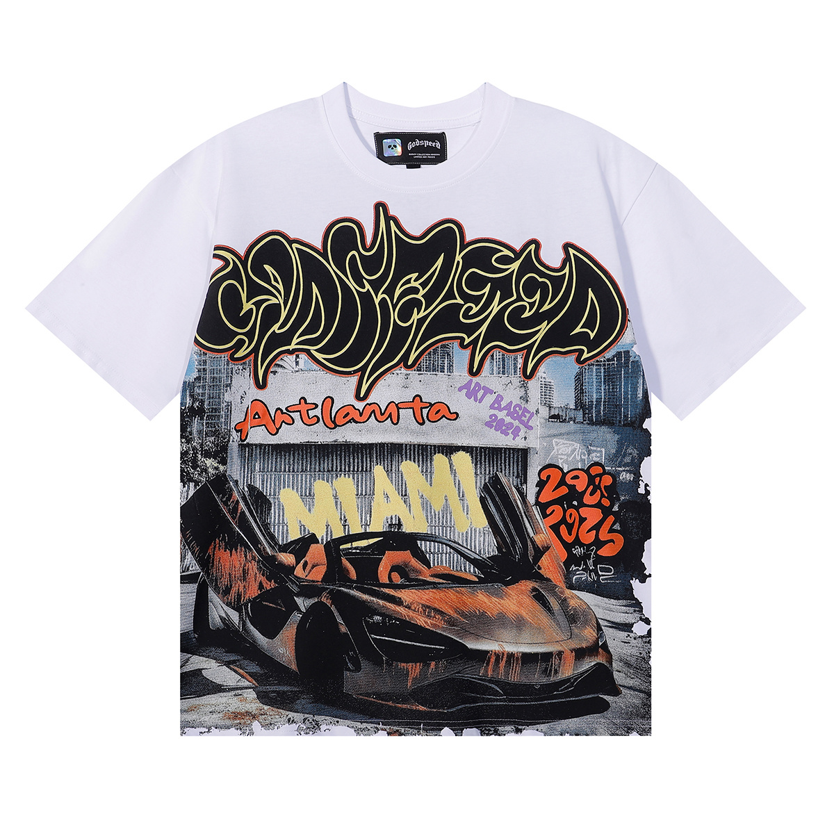 Godspeed Atlanta Limited Edition Supercar Print Short Sleeve T-Shirt Unisex 7050