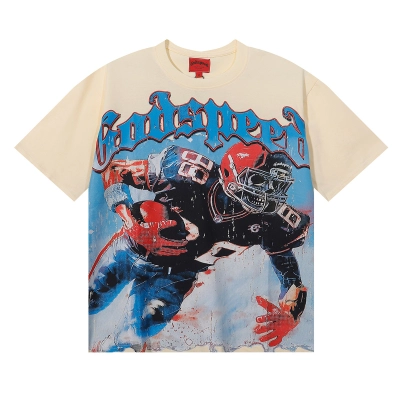 Godspeed Football Player Print Short Sleeve T-Shirt Unisex 7033 02