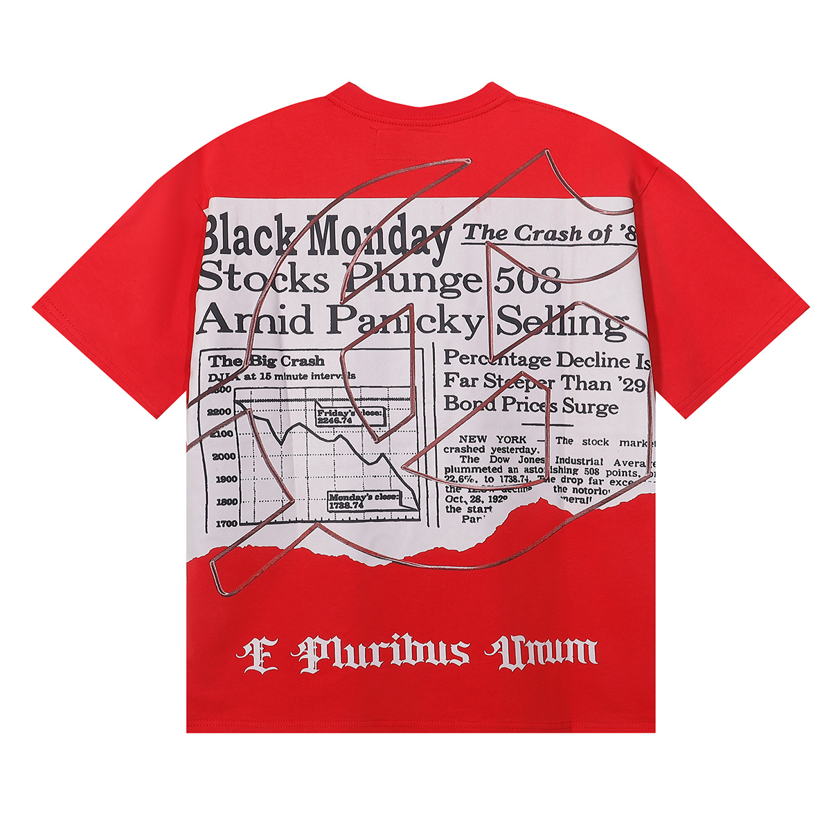 Godspeed Newspaper Reading Skull Print Sleeve T-Shirt Unisex 7037