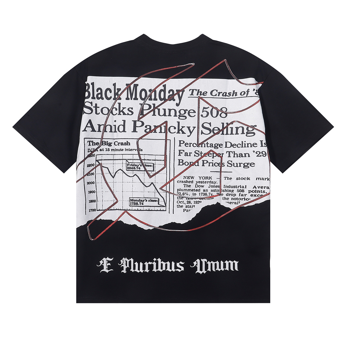 Godspeed Newspaper Reading Skull Print Sleeve T-Shirt Unisex 7037