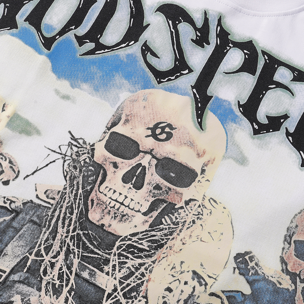 Godspeed Skull Marine Corps Print Short Sleeve T-Shirt Unisex 7052