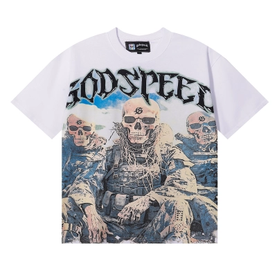 Godspeed Skull Marine Corps Print Short Sleeve T-Shirt Unisex 7052 02