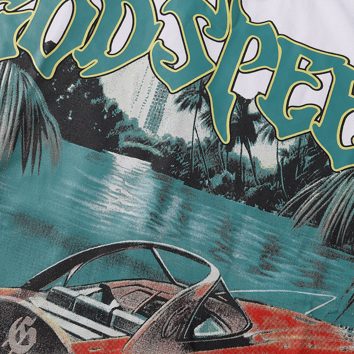 Godspeed Speedboat Shark Print Short Sleeve T-Shirt Unisex 7051
