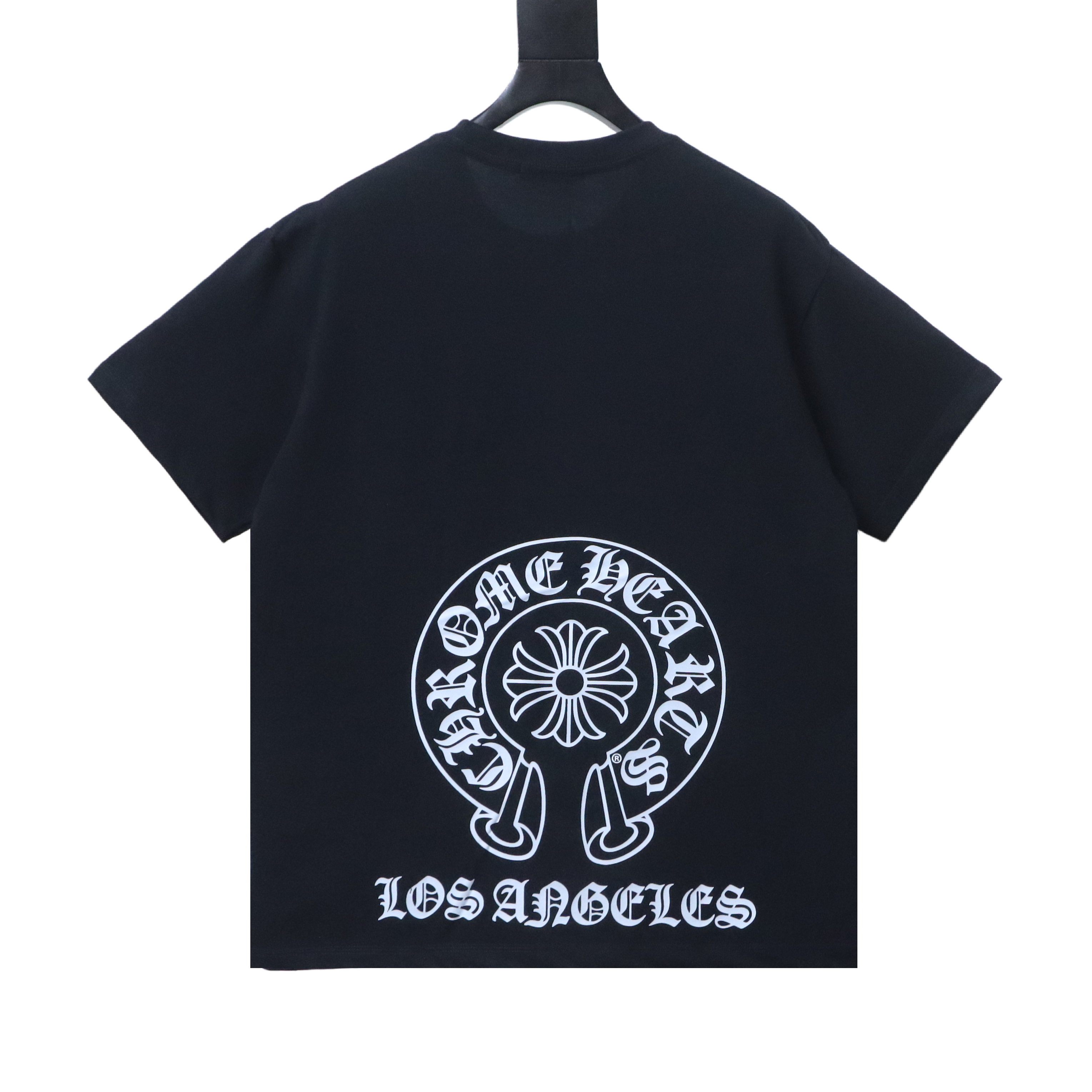 Chrome Hearts 26SS Los Angeles Horseshoe Logo Print Black T-Shirt