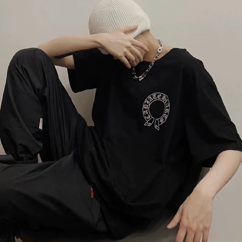 Chrome Hearts Black 3D Sanskrit Back Print T-Shirt