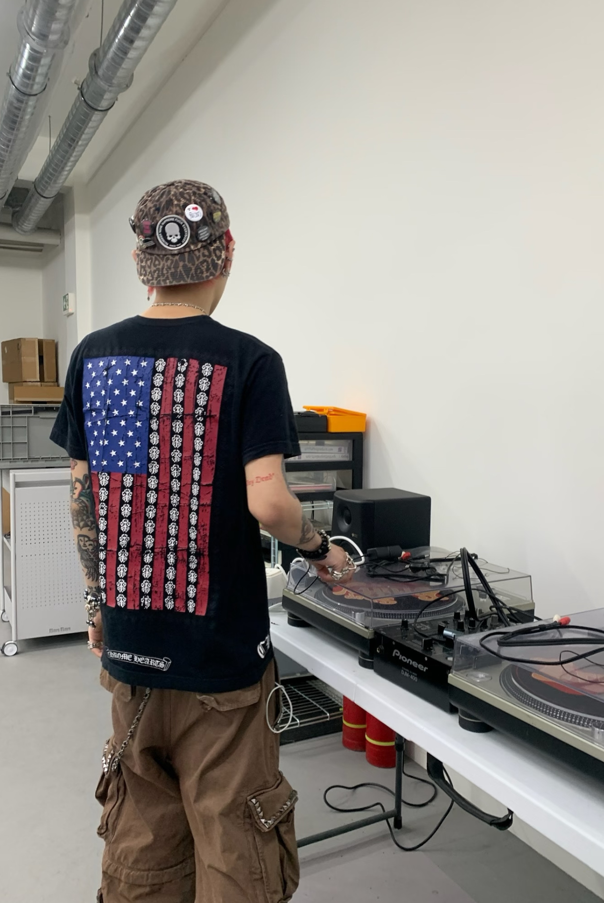 Chrome Hearts Flag Print Crewneck T-Shirt