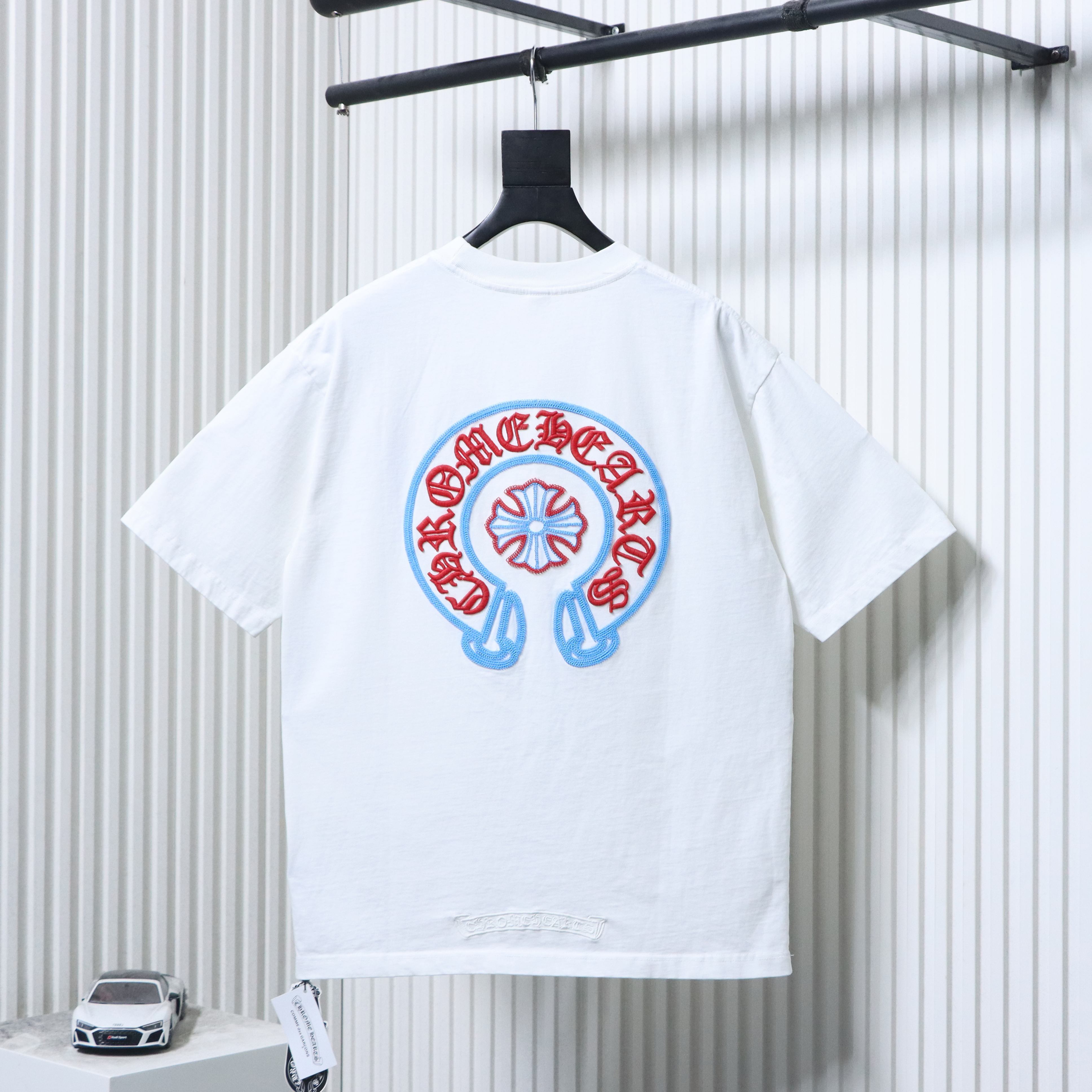 Chrome Hearts Blue Edge Horseshoe Cross T-Shirt 1