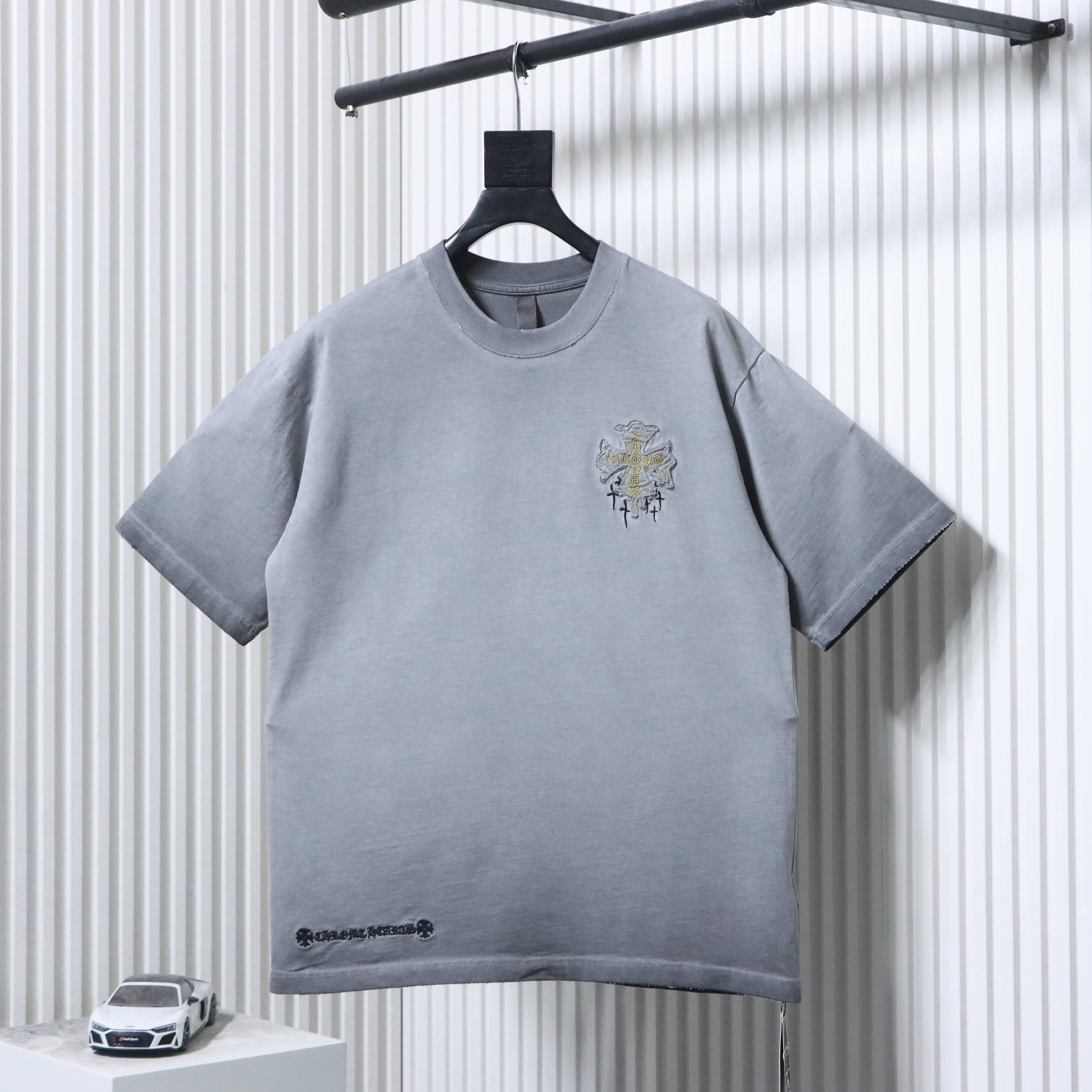 Chrome Hearts Heavy Craft Sanskrit Embroidery Cross T-Shirt 1
