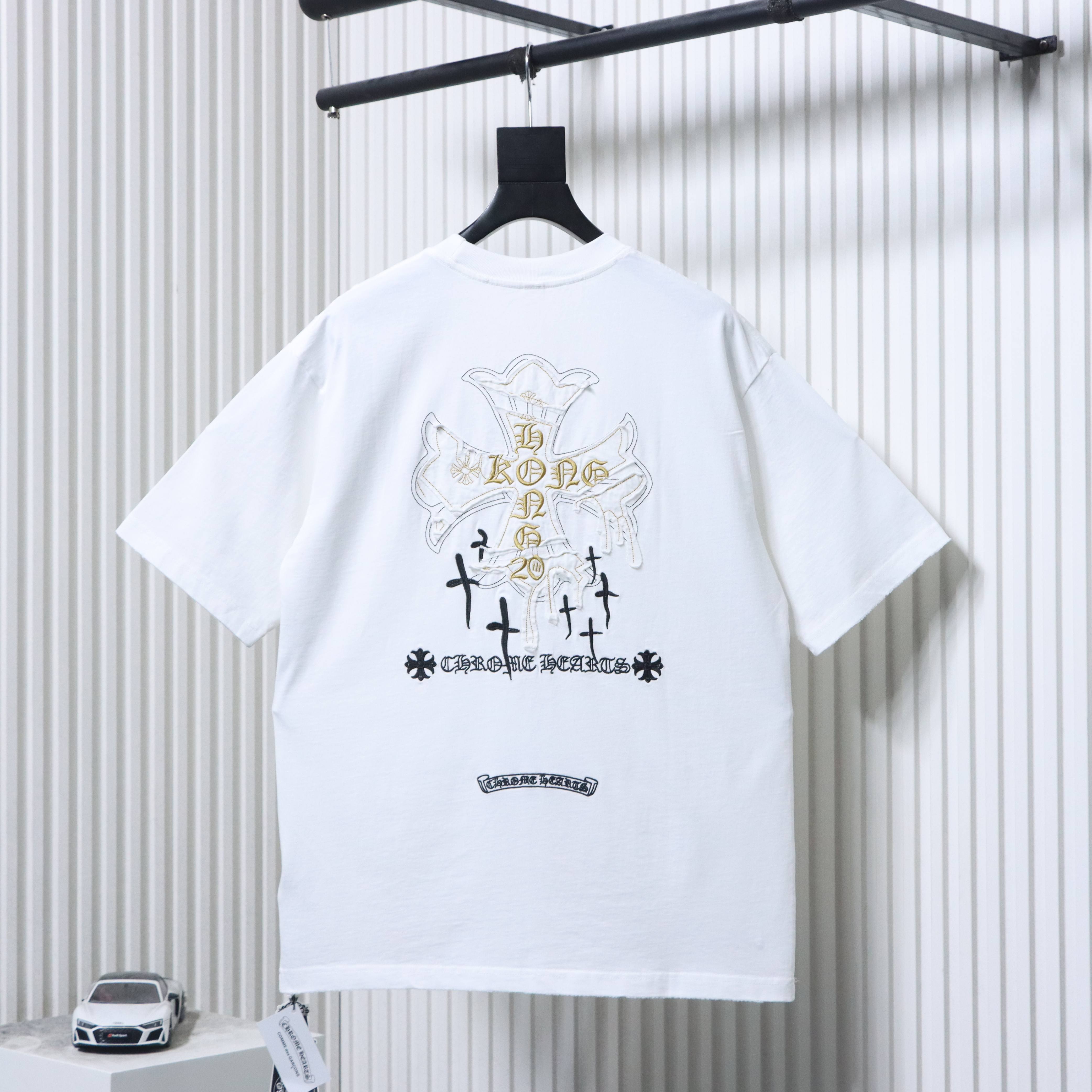 Chrome Hearts Heavy Craft Sanskrit Embroidery Cross T-Shirt 2