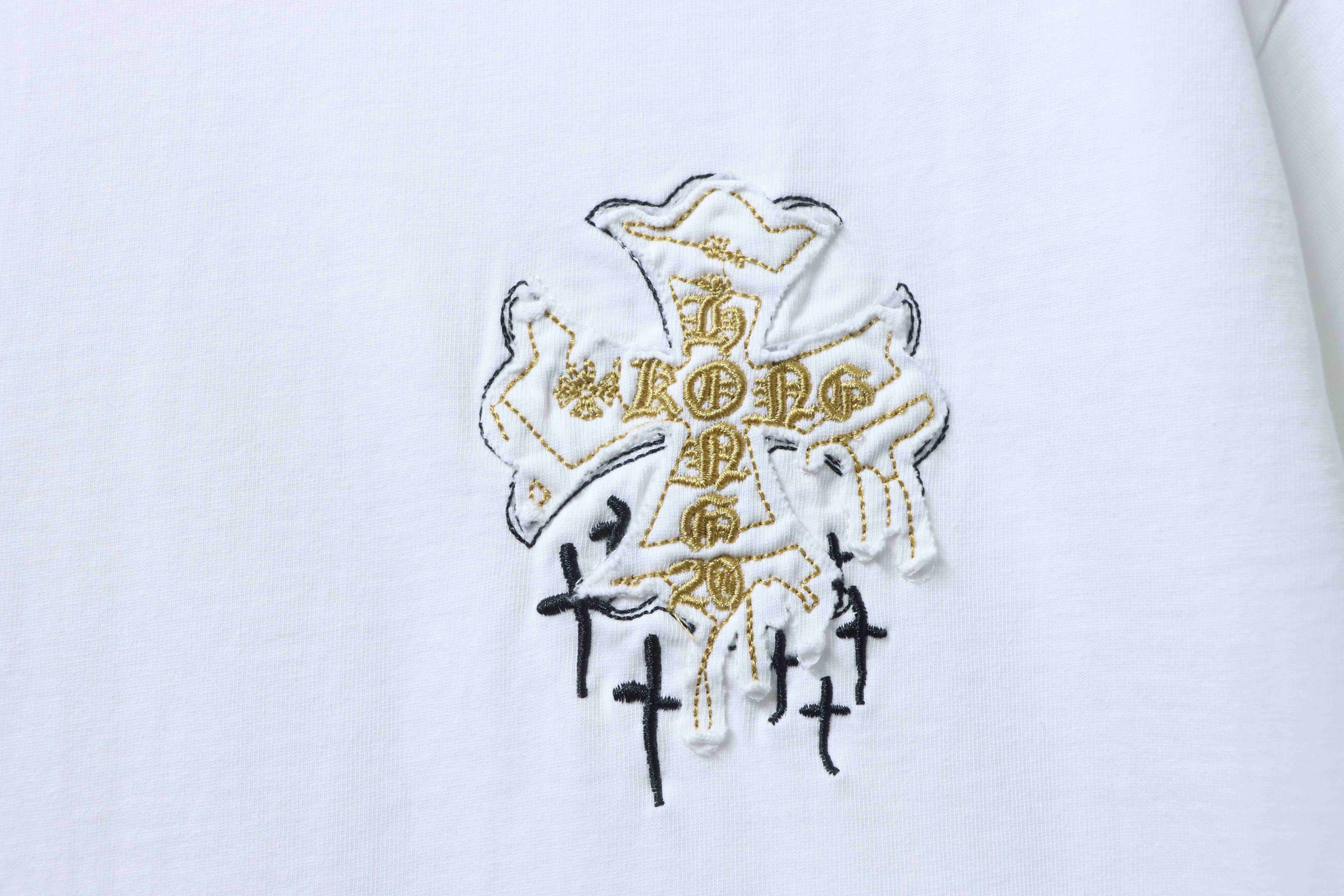 Chrome Hearts Heavy Craft Sanskrit Embroidery Cross T-Shirt 2
