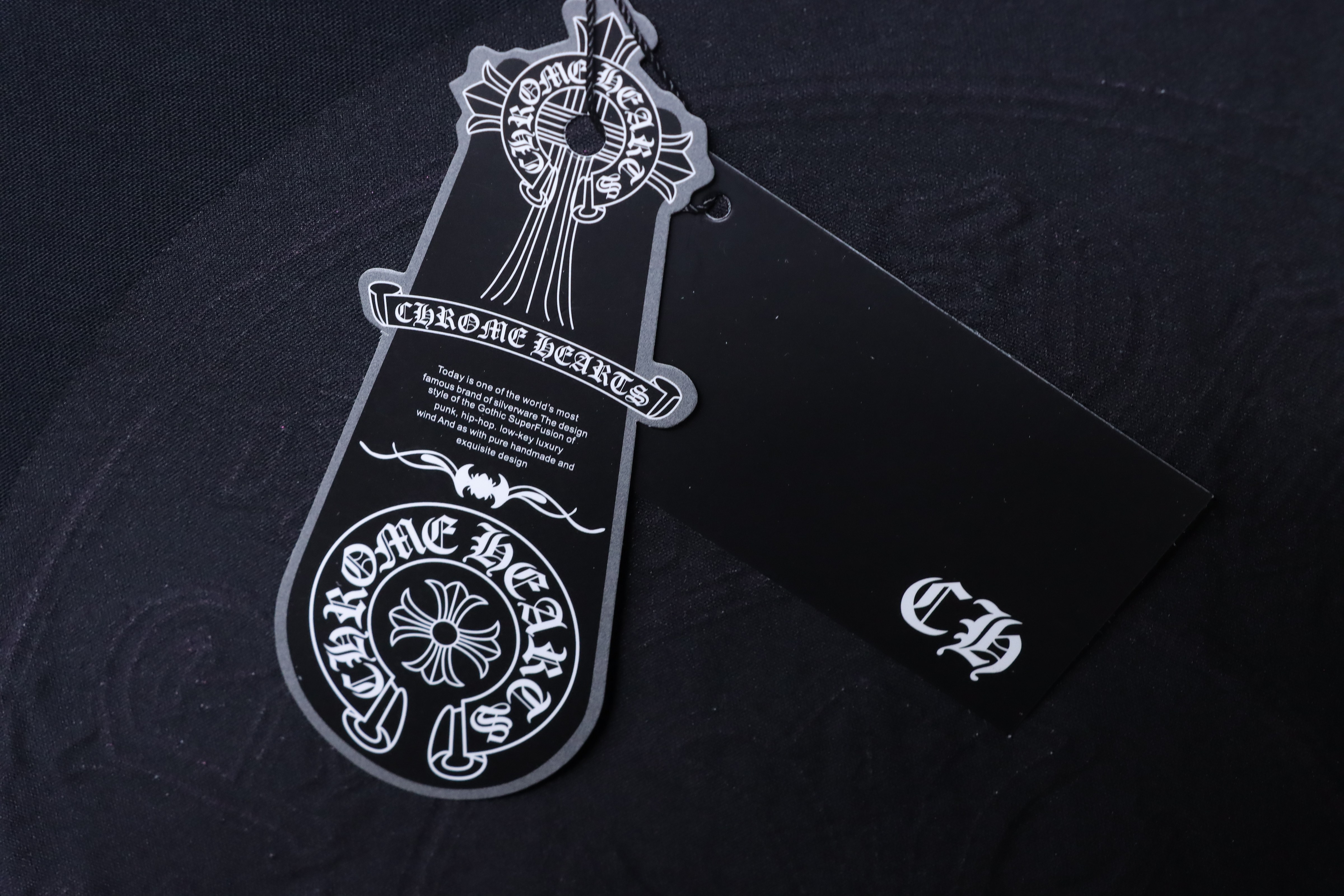 Chrome Hearts Black Horseshoe Cross Burnout Patch Distressed Print T-Shirt 