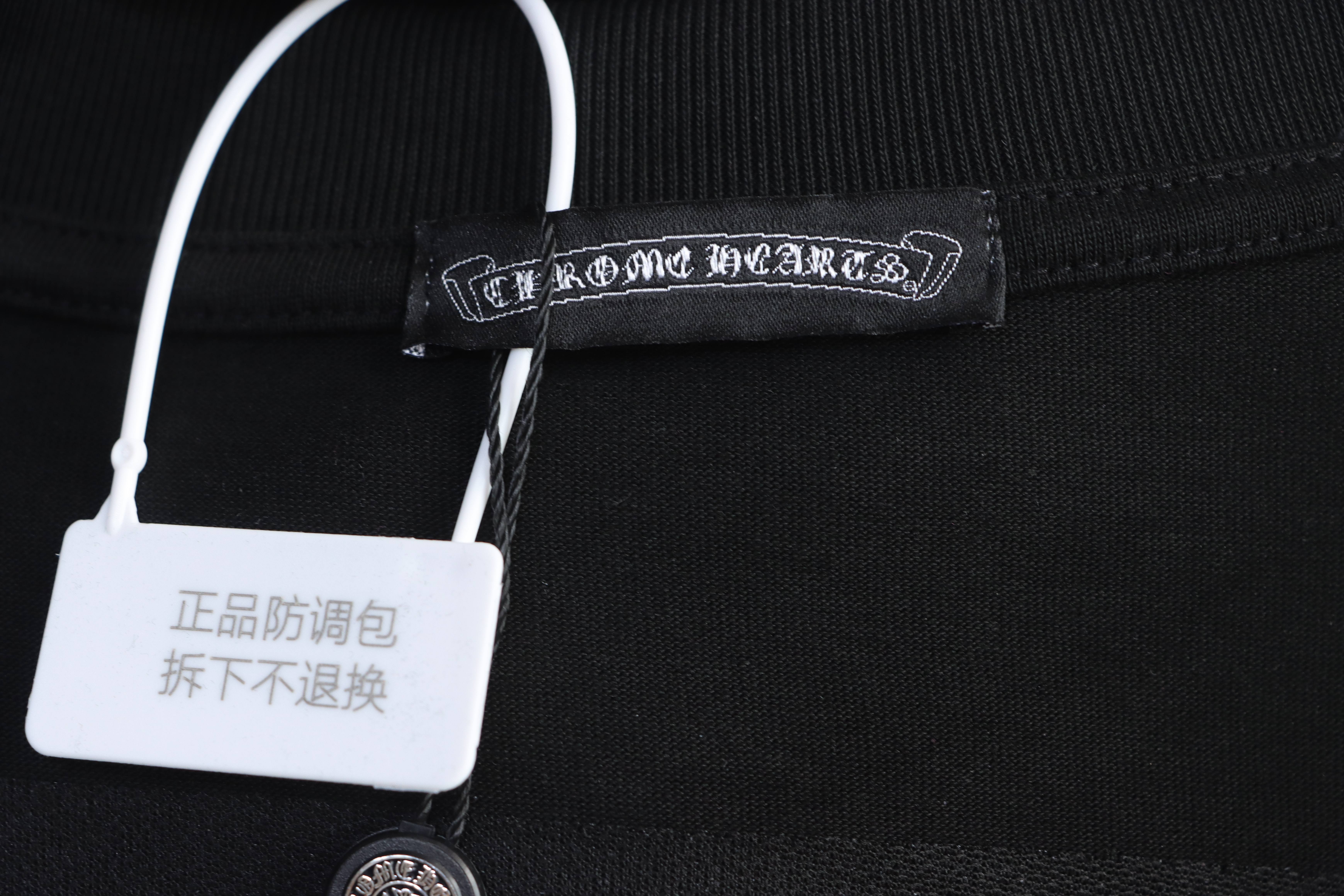 Chrome Hearts Black Leather Patch Cross Hardware T-Shirt