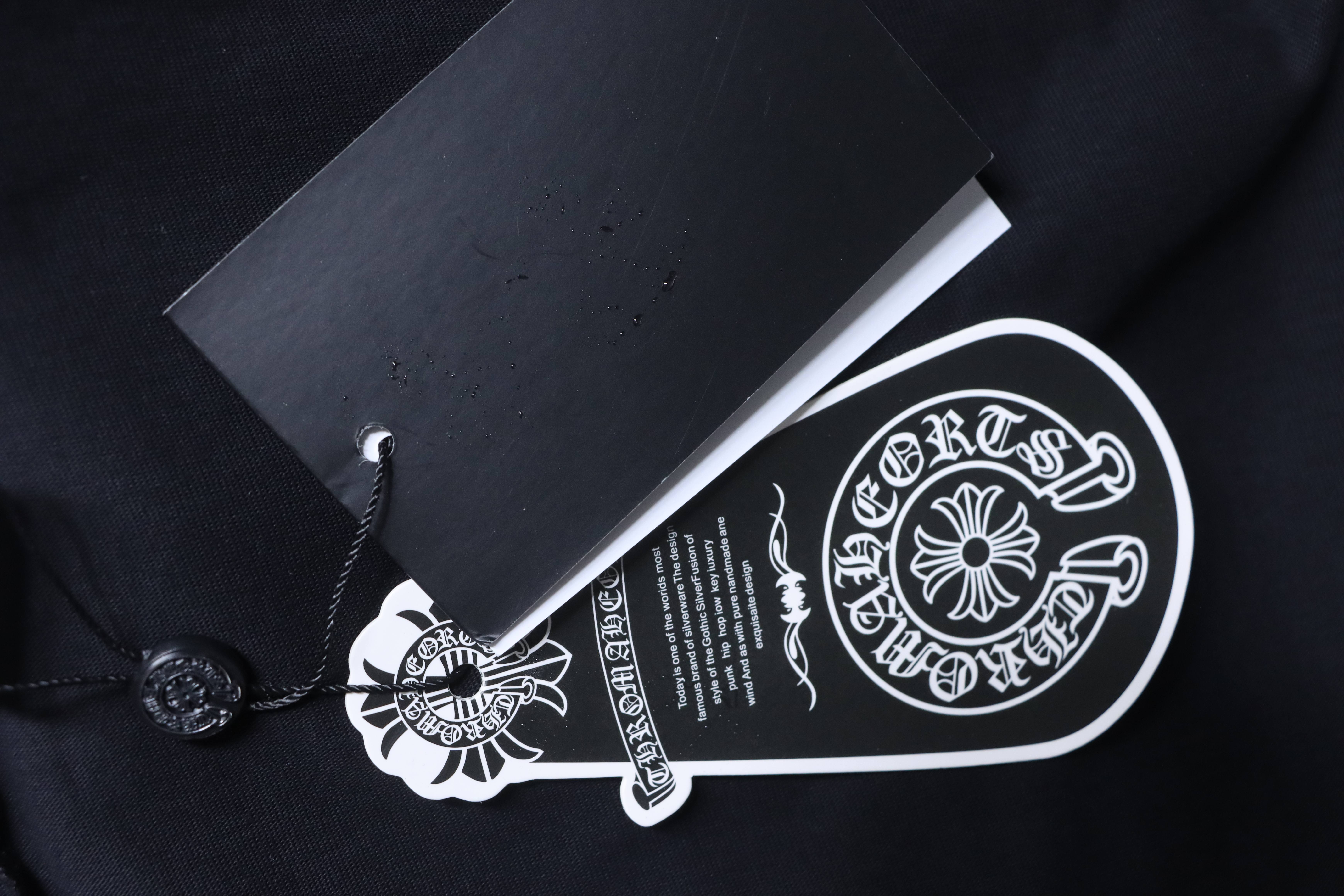Chrome Hearts Orange Cross Print Black T-Shirt