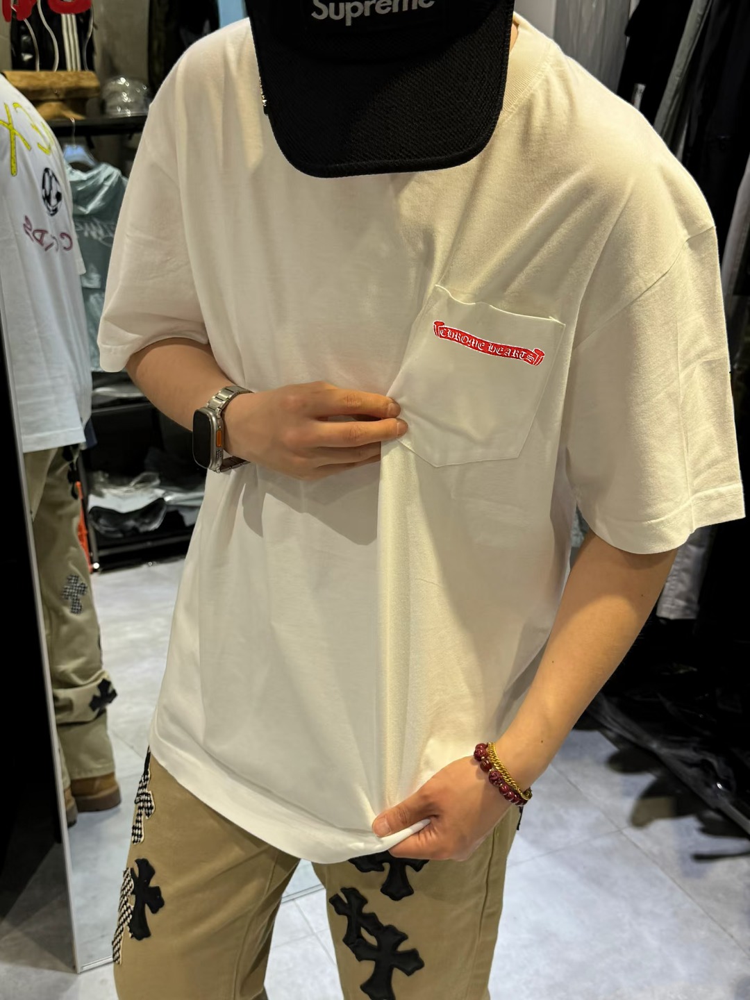 Chrome Hearts Pink Graffiti Print T-Shirt 2