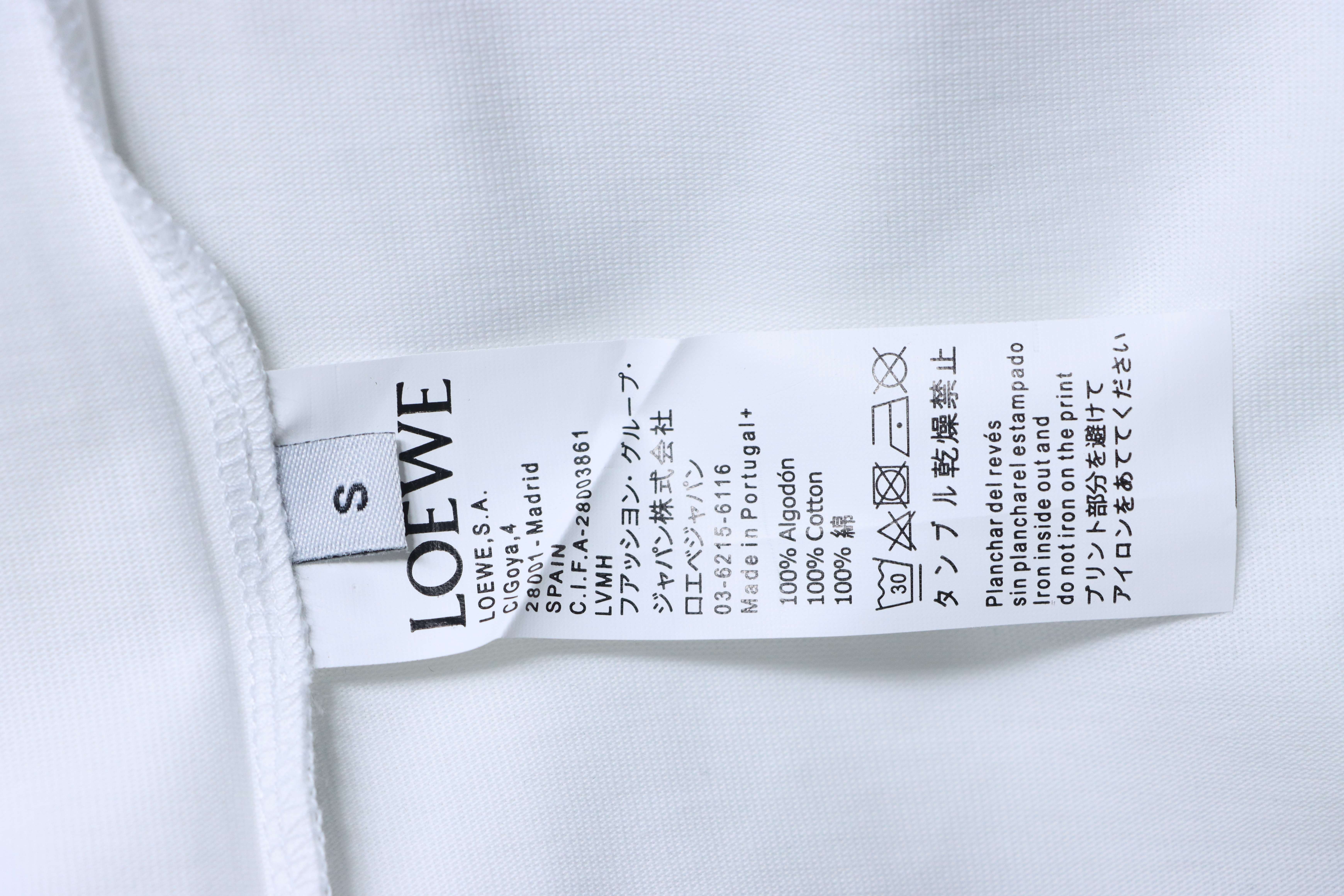 LOEWE 2026SS Grid Embroidery Logo Unisex Short Sleeve T-Shirt #2