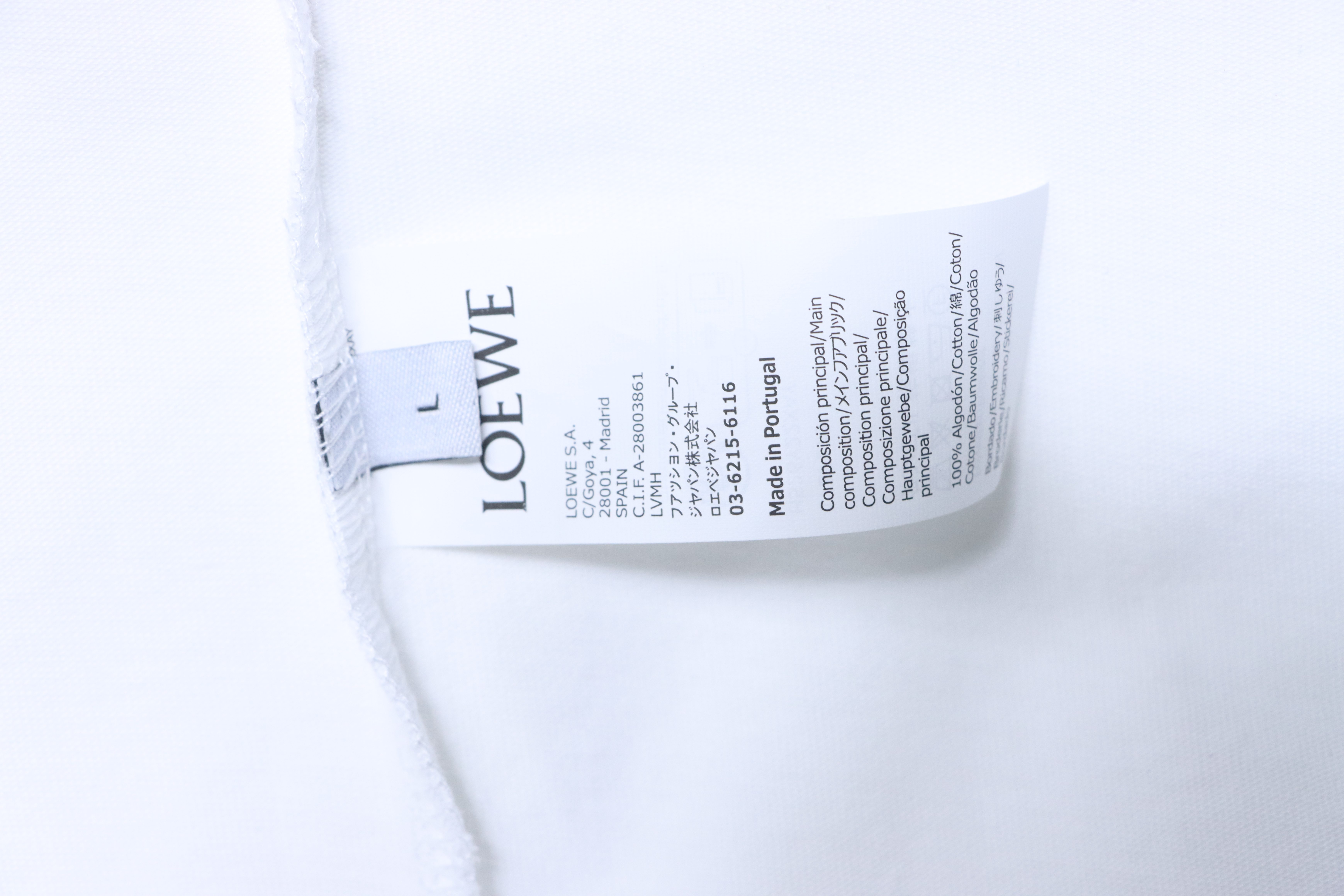 Loewe 24SS Graffiti White Tee Black Green Gradient Embroidery