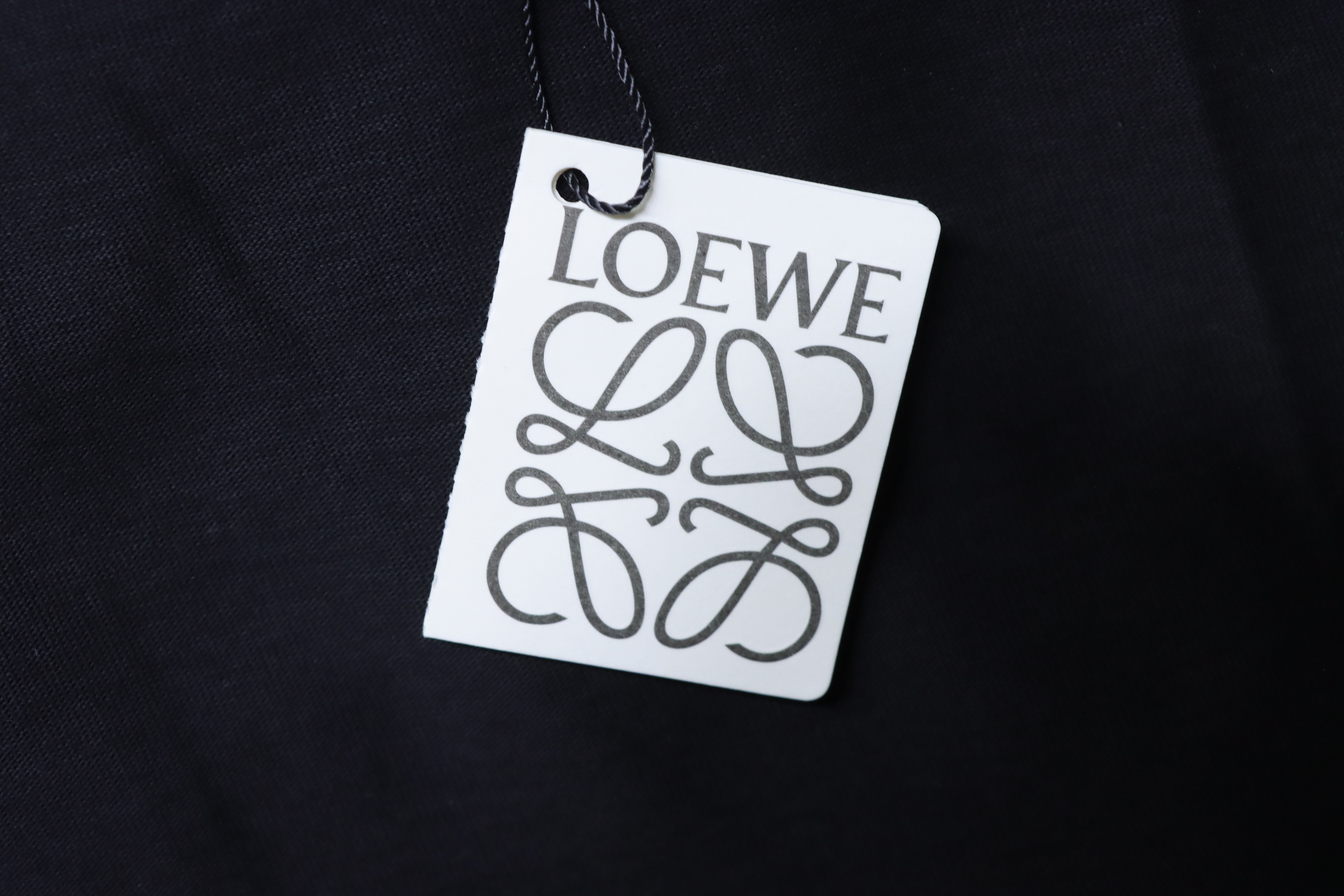 Loewe 25SS Clover Print Black Tee White Print