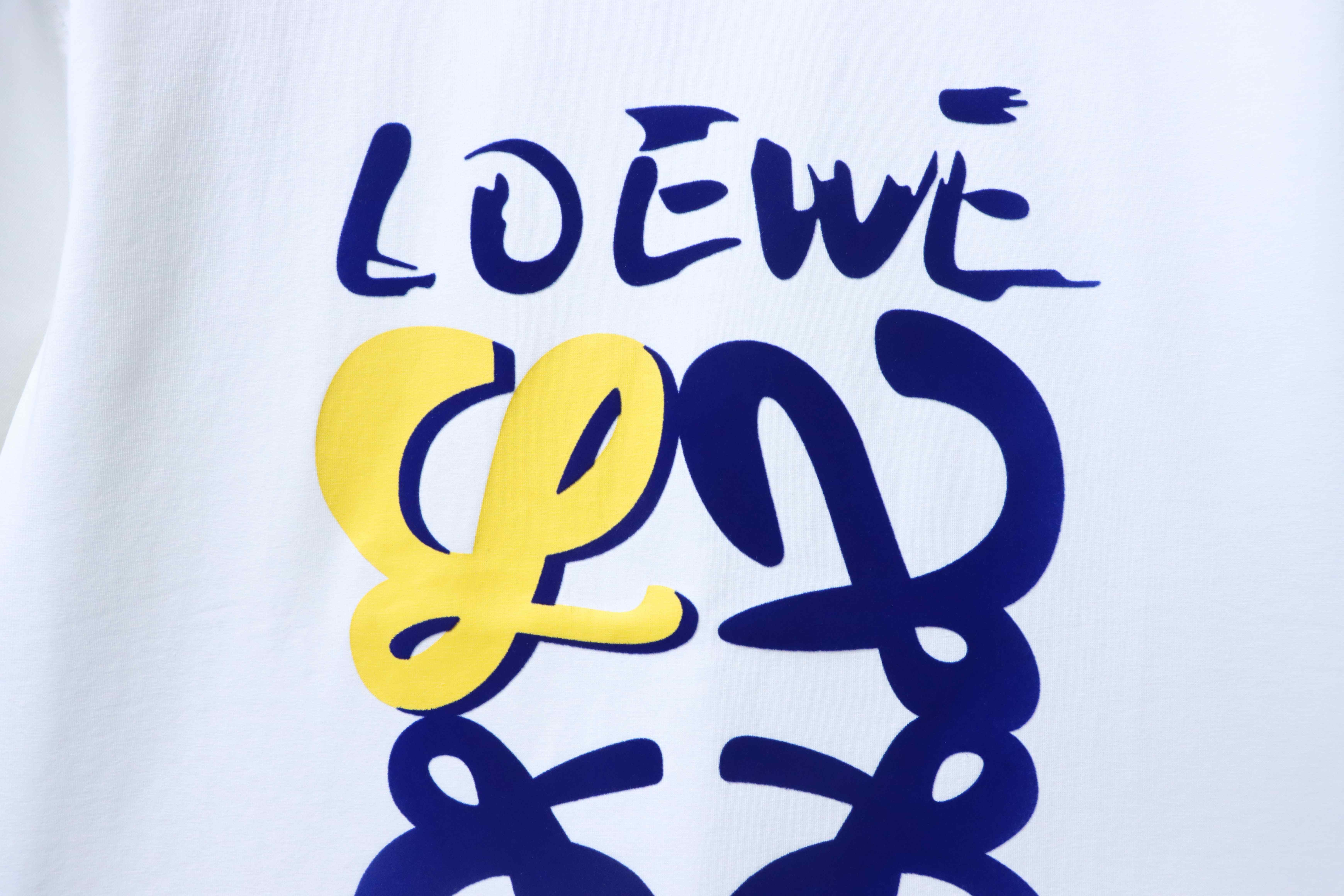 Loewe 25SS Graffiti Flocking Print Short Sleeve T-Shirt #2