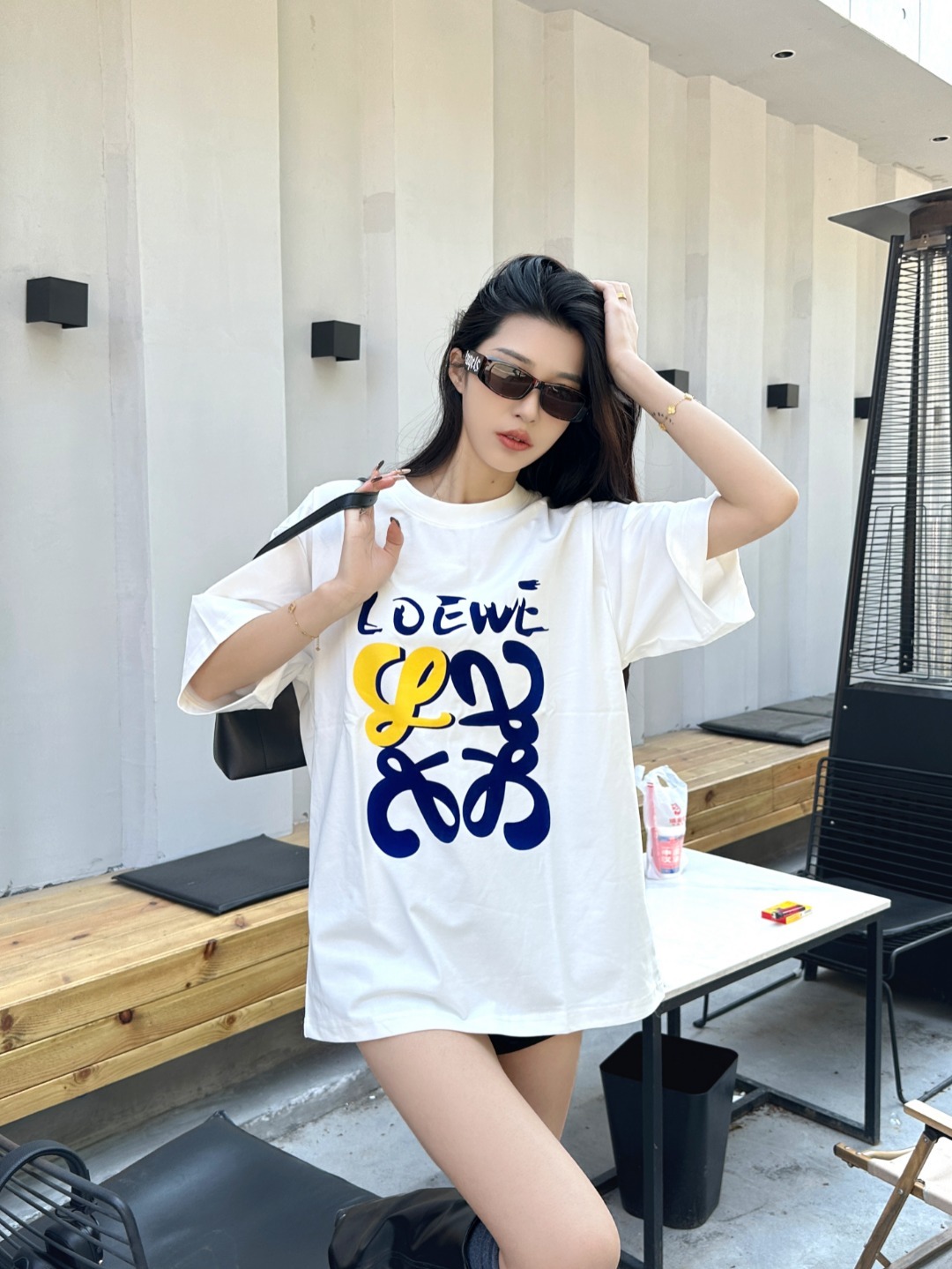 Loewe 25SS Graffiti Flocking Print Short Sleeve T-Shirt #2