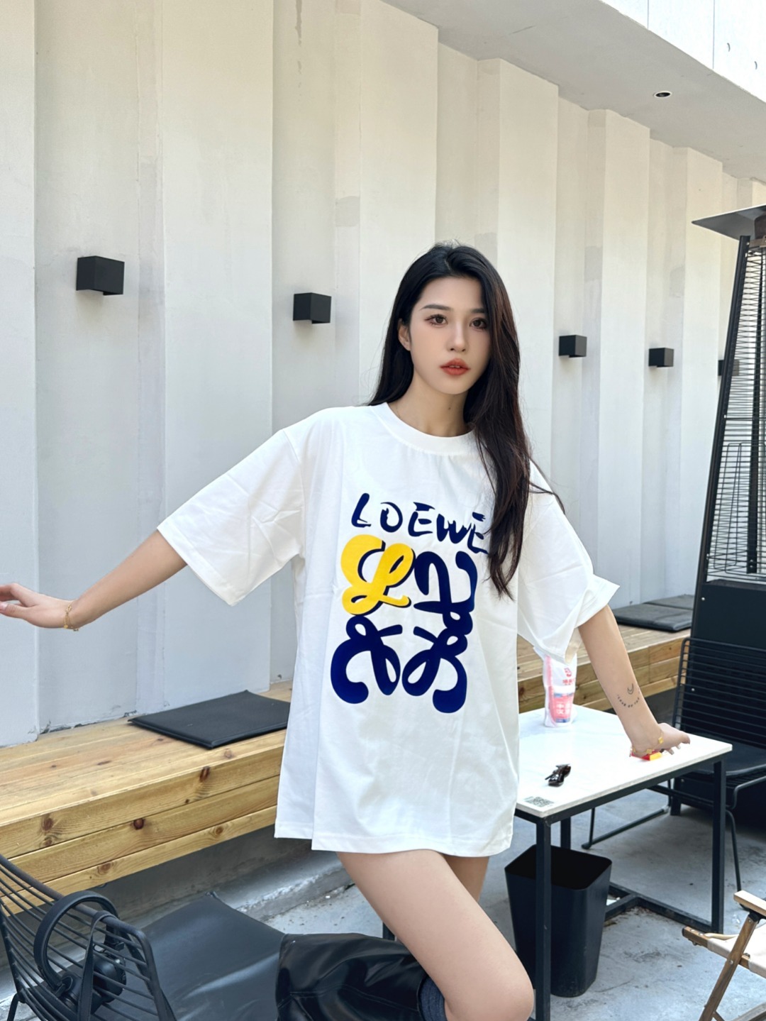 Loewe 25SS Graffiti Flocking Print Short Sleeve T-Shirt #2