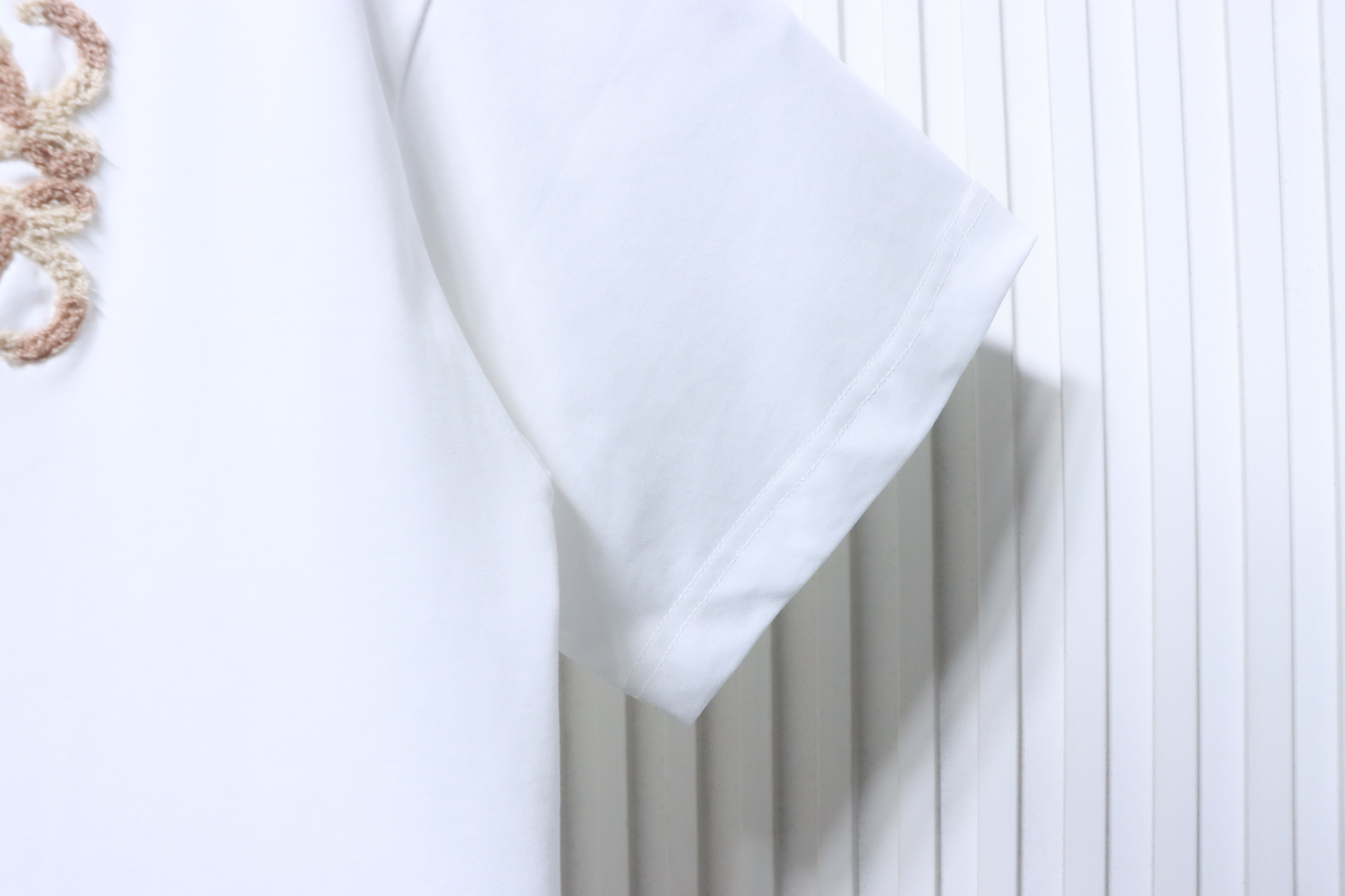 LOEWE 25SS Towel Embroidery White Tee Chest Logo