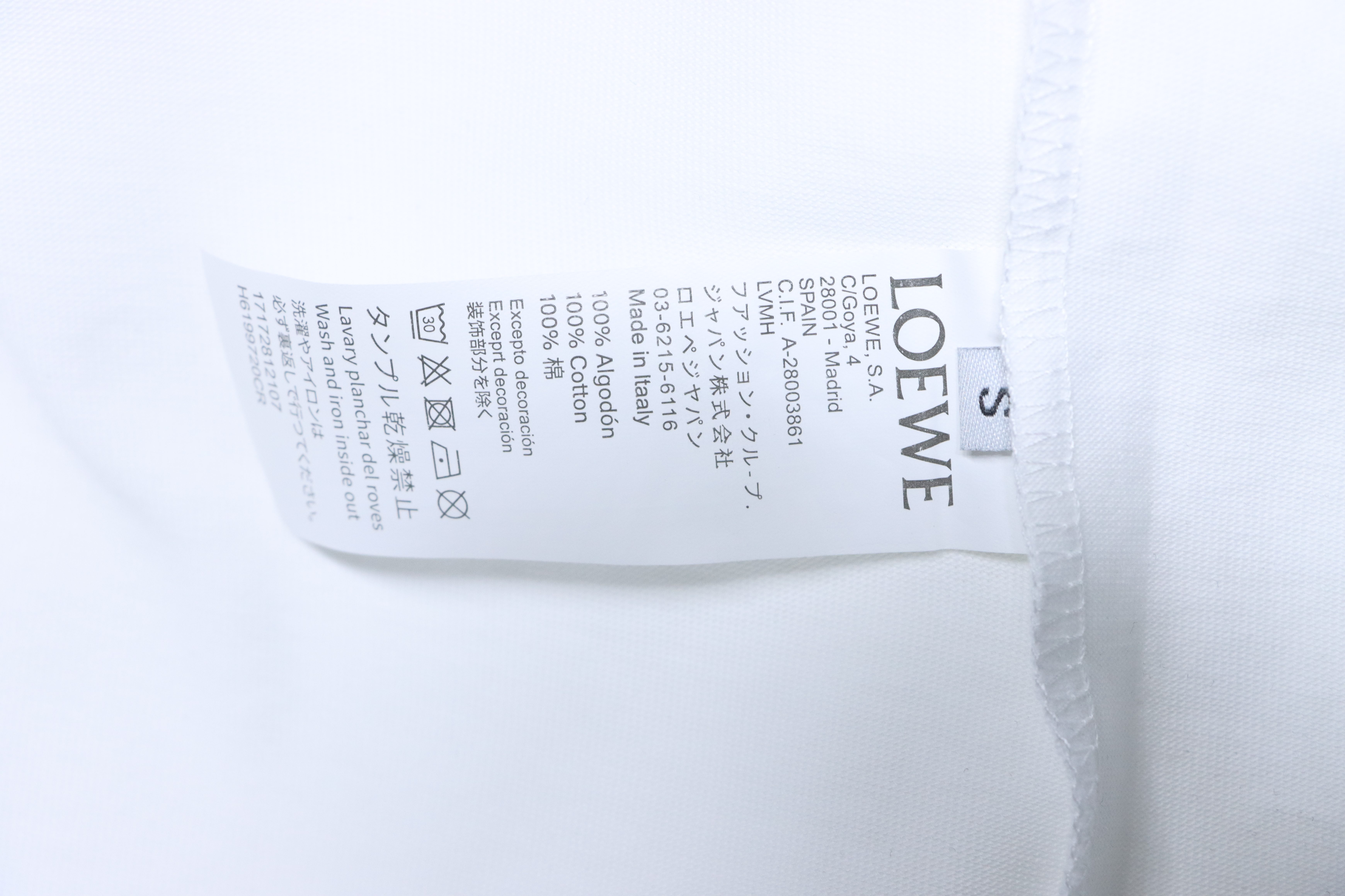 Loewe 25SS Wave Dragon Print White Tee Blue Logo Elements
