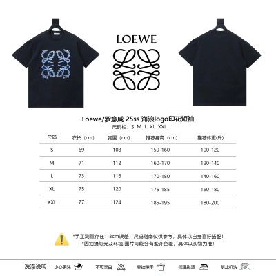 Loewe 25SS Wave Dragon Print Black Tee Blue Logo Elements 02